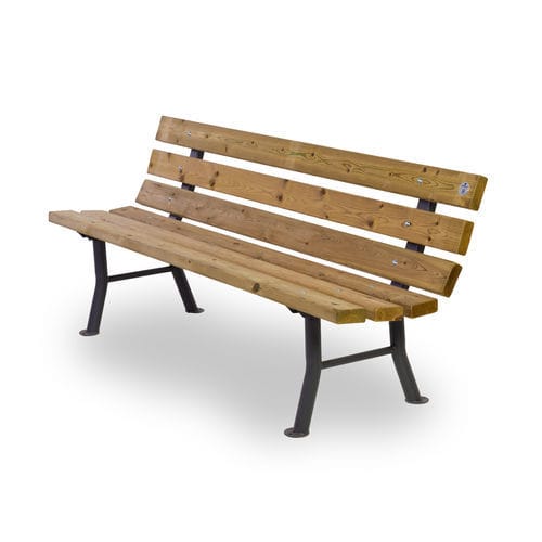 Panca per spazi pubblici contemporanea - GARDEN  - Dimo Group Srl - in pino / in acciaio galvanizzato / con schienale
