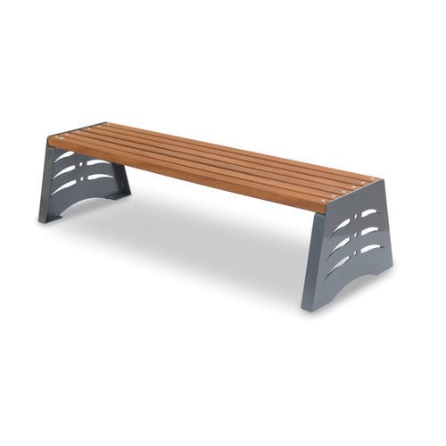 Panca per spazi pubblici contemporanea - SHARK 2         - Dimo Group Srl - in legno / in legno esotico / in acciaio galvanizzato
