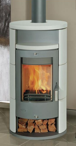 Stufa a legna - ALICANTE  - Fireplace - contemporanea / in acciaio / in steatite