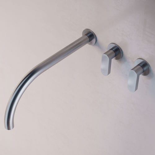 Miscelatore doppio comando per lavabo - JP SET02.1 - COCOON - da parete / in acciaio inossidabile / da bagno