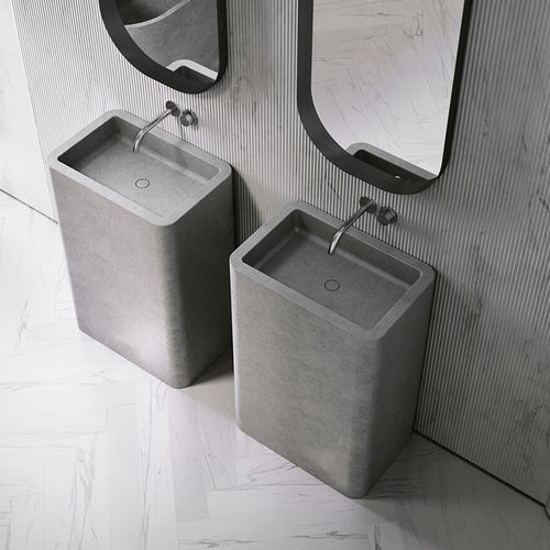 Lavabo autoportante - PB COLUMN - COCOON - in pietra naturale / rettangolare / senza foro