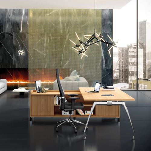 Scrivania direzionale - INSPIRA - JG Group - contemporanea / impiallacciata in legno / in metallo