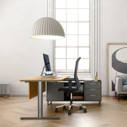 Scrivania direzionale - TWORK - JG Group - contemporanea / impiallacciata in legno / in metallo