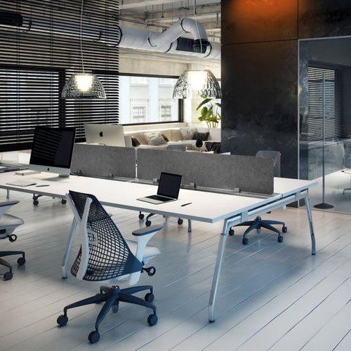 Scrivania per open space - INSPIRA - JG Group - contemporanea / in metallo / in vetro