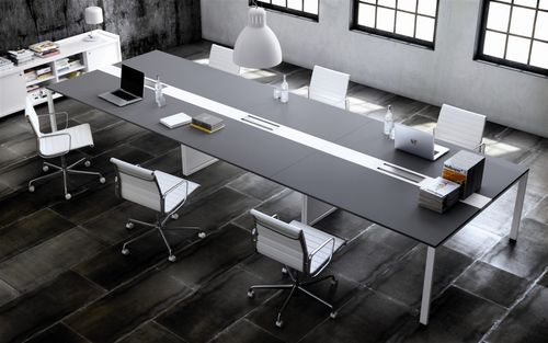 Tavolo da riunione contemporaneo - ADAPTA PLUS - JG Group - impiallacciato in legno / in metallo / in melaminico