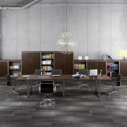 Tavolo da riunione contemporaneo - ADAPTA 2 PLUS - JG Group - impiallacciato in legno / in metallo / in melaminico
