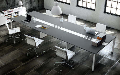 Tavolo da riunione contemporaneo - ADAPTA PLUS - JG Group - in legno / rettangolare / con presa di corrente integrata