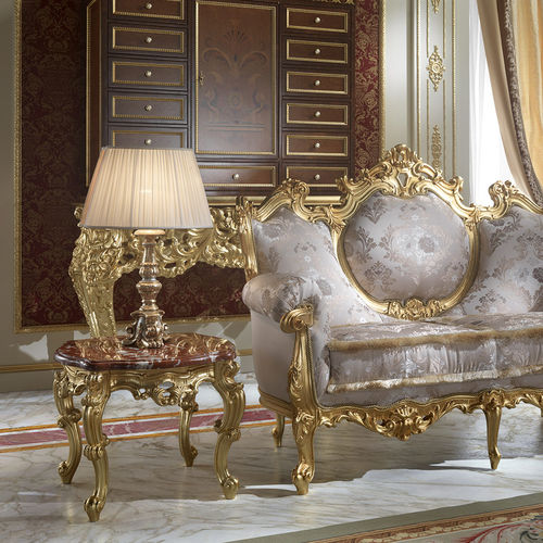 Tavolino basso design nuovo barocco - 15608 - Modenese Luxury Interiors - in legno massiccio / con supporto in legno massiccio / quadrato