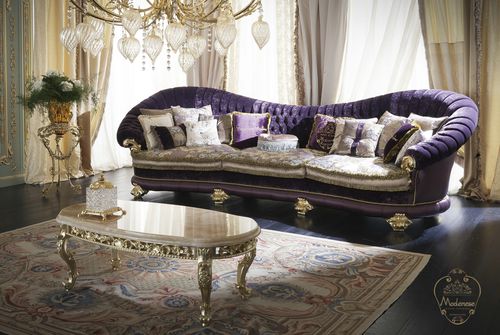Divano in stile - 15411 - Modenese Luxury Interiors - in tessuto / fatto a mano / viola