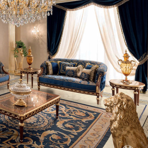 Divano in stile - 14437 - Modenese Luxury Interiors - in tessuto / fatto a mano / blu
