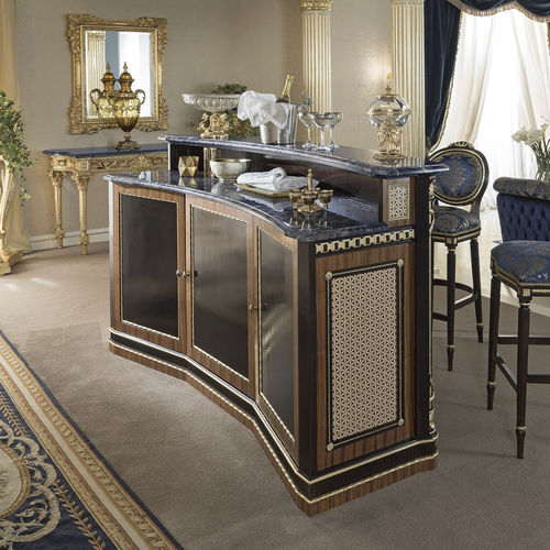 Bancone da bar - 14113 - Modenese Luxury Interiors - in legno massiccio / a semicerchio