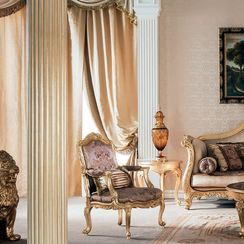 Poltrona in stile - 15524 - Modenese Luxury Interiors - in tessuto / in legno massiccio / colore personalizzabile