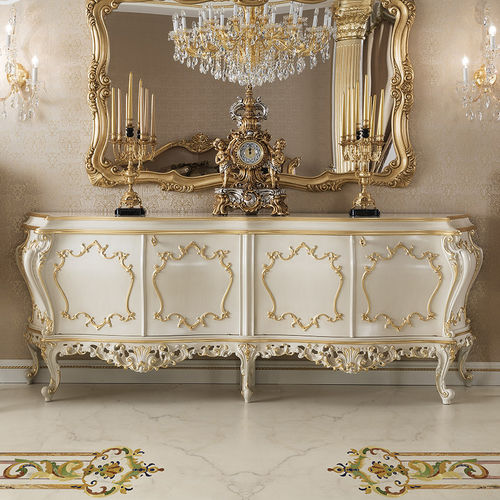Credenza in stile - 15118 - Modenese Luxury Interiors - in legno massiccio / per hotel / bianca