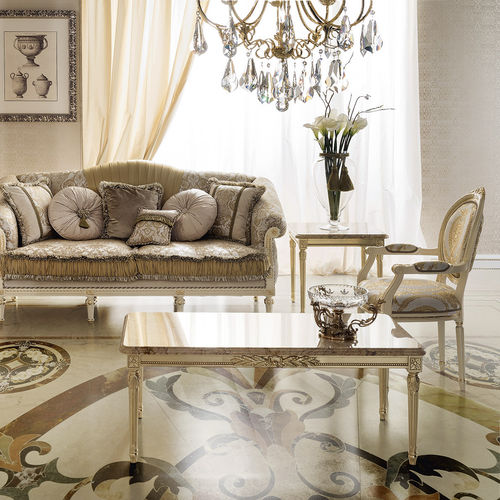 Tavolino basso in stile - 14684 - Modenese Luxury Interiors - in legno massiccio / con supporto in legno massiccio / rettangolare