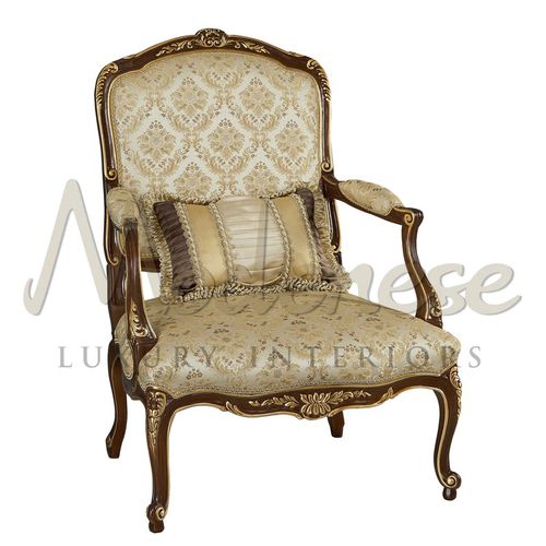 Poltrona in stile - 15423 - Modenese Luxury Interiors - in tessuto / in legno / beige