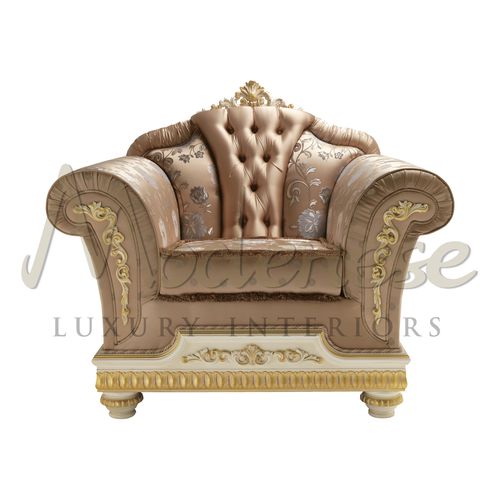 Poltrona classica - 14453 - Modenese Luxury Interiors - in tessuto / in legno / rosa