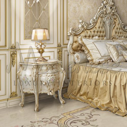 Comodino classico - 15221 - Modenese Luxury Interiors - in legno / rettangolare / con cassetti