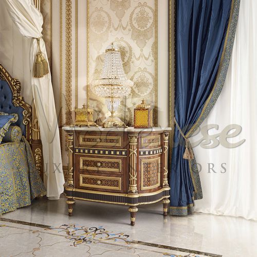 Comodino classico - 14235 - Modenese Luxury Interiors - in legno / rettangolare / con cassetti