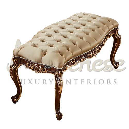Panca fondoletto in stile - 15513 - Modenese Luxury Interiors - in legno / in tessuto / per uso residenziale