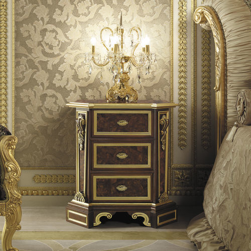 Comodino classico - 16224 - Modenese Luxury Interiors - in legno / con supporto in legno / rettangolare