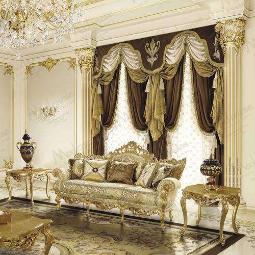 Divano classico - 16418 - Modenese Luxury Interiors - in tessuto / in legno / colore personalizzabile