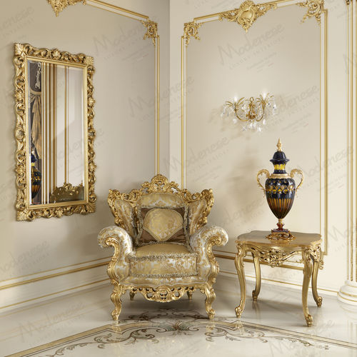 Poltrona classica - 16420 - Modenese Luxury Interiors - in tessuto / in legno / in legno