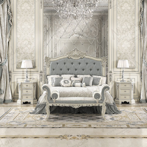 Letto matrimoniale - 16231 - Modenese Luxury Interiors - classico / con testiera imbottita / in tessuto