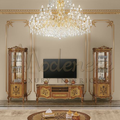 Vetrina in stile - 151 SERIES - Modenese Luxury Interiors - con piedi / in legno / in vetro