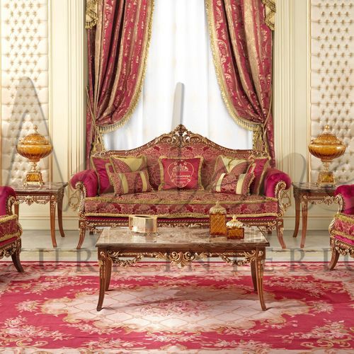 Divano in stile - 15463 - Modenese Luxury Interiors - in tessuto / in legno / Made in Italy
