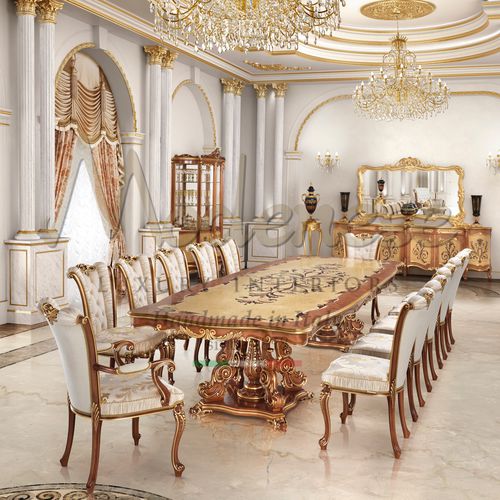 Tavolo da pranzo in stile - 15131 - Modenese Luxury Interiors - in legno / con supporto in legno / rettangolare