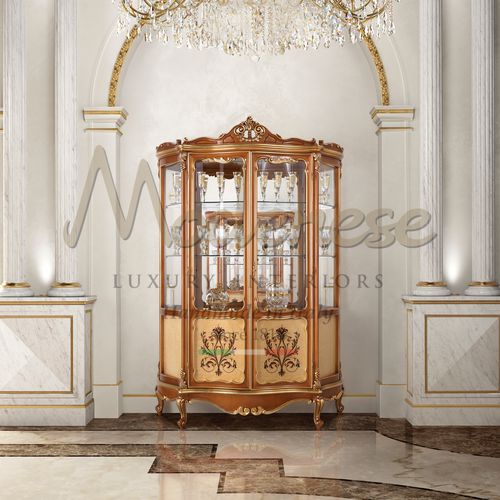 Vetrina in stile - 15132 - Modenese Luxury Interiors - con piedi / in legno / in vetro