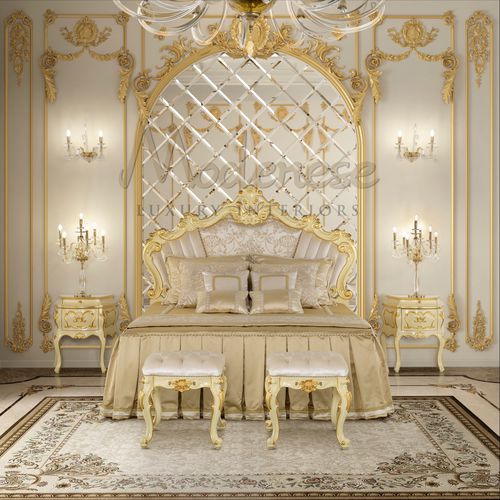 Letto matrimoniale - 15241 - Modenese Luxury Interiors - classico / con testiera imbottita / Made in Italy