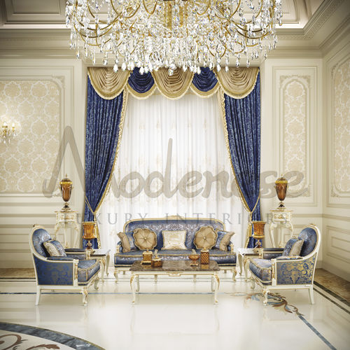 Divano in stile - 15458 - Modenese Luxury Interiors - in tessuto / in legno / Made in Italy