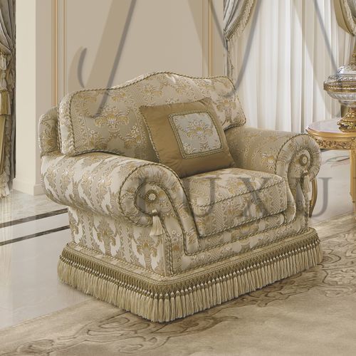 Poltrona in stile - 15453 - Modenese Luxury Interiors - in tessuto / in legno / Made in Italy