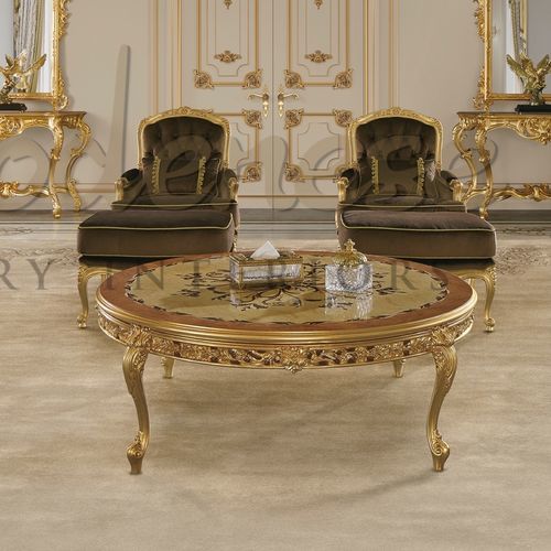 Tavolino in stile - 15816 - Modenese Luxury Interiors - in legno / con supporto in legno / rotondo