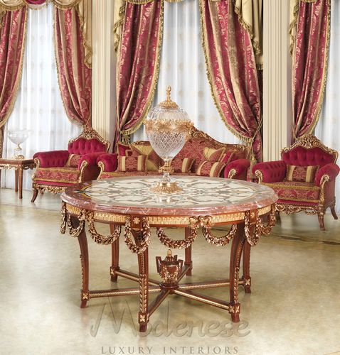 Tavolo classico - 15853 - Modenese Luxury Interiors - in legno / con supporto in legno / rotondo