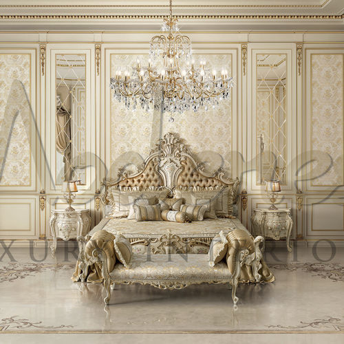 Letto matrimoniale - 15220 - Modenese Luxury Interiors - classico / con testiera imbottita / in tessuto