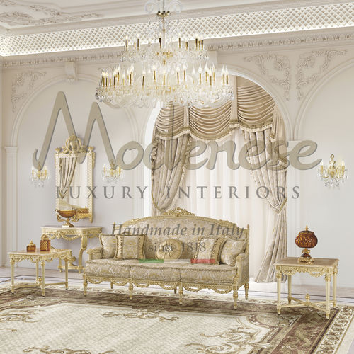 Divano classico - 17401 - Modenese Luxury Interiors - in tessuto / in legno / colore personalizzabile
