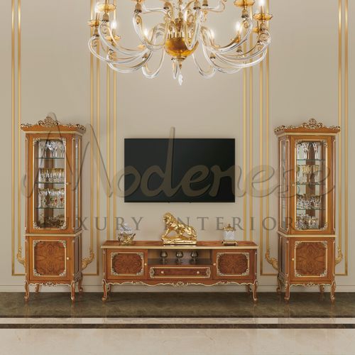 Mobile porta TV classico - 17106 - Modenese Luxury Interiors - con cassetti / con vano contenitore / 2 porte