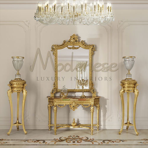 Consolle classica - 17664 - Modenese Luxury Interiors - in legno / in marmo / con supporto in legno
