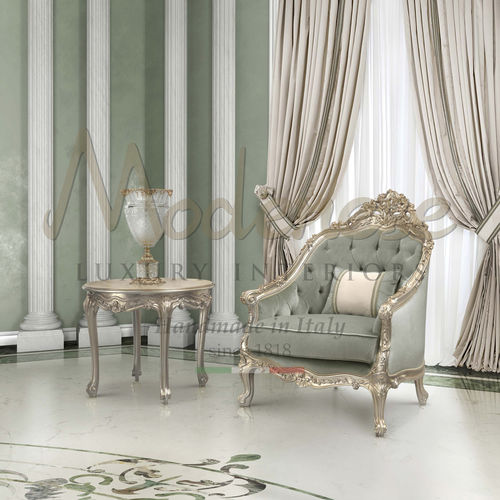 Poltrona classica - 17411 - Modenese Luxury Interiors - in tessuto / in legno / in legno