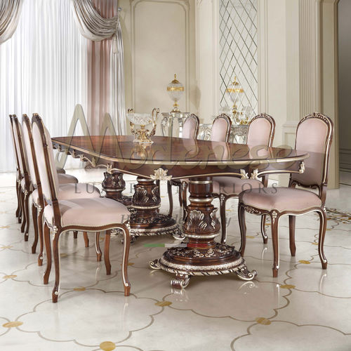 Tavolo da pranzo classico - 17120 - Modenese Luxury Interiors - in legno / con supporto in legno / ovale