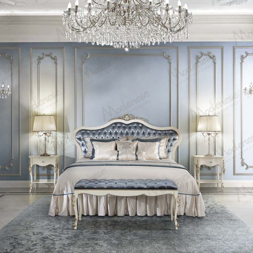 Letto matrimoniale - 17216 - Modenese Luxury Interiors - classico / con testiera imbottita / in tessuto