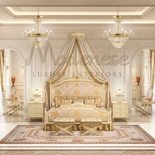 Letto matrimoniale - 17201 - Modenese Luxury Interiors - classico / con testiera imbottita / in tessuto