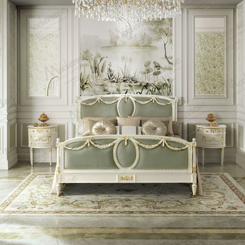 Letto matrimoniale - 17220 - Modenese Luxury Interiors - classico / con testiera imbottita / in tessuto
