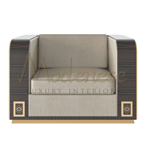 Poltrona contemporanea - 20410 - Modenese Luxury Interiors - in pelle / in tessuto / in legno