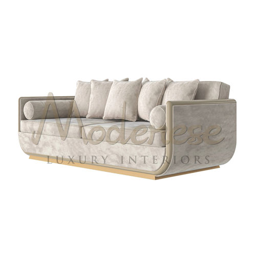 Divano moderno - 20406 - Modenese Luxury Interiors - da sala / in velluto / con braccioli