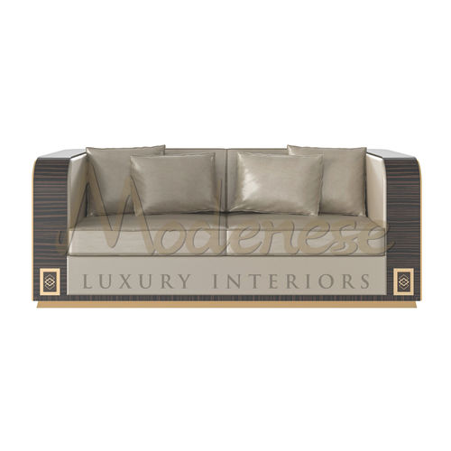 Divano moderno - 20404 - Modenese Luxury Interiors - in ebano di macassar / in legno laccato / in pelle