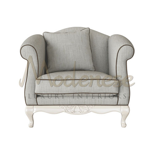 Poltrona barocca - 21403 - Modenese Luxury Interiors - in tessuto / in noce / imbottita