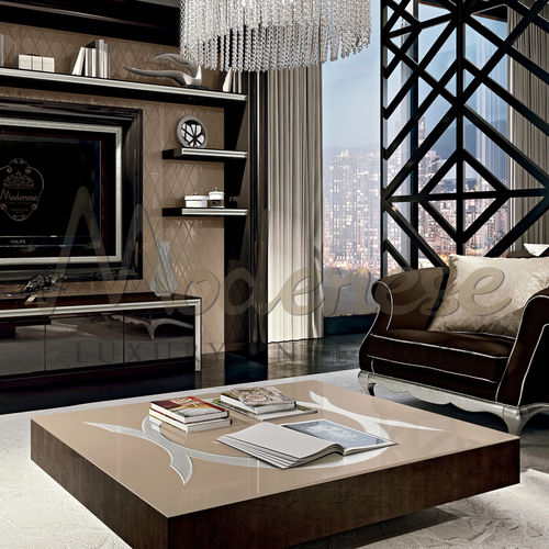 Tavolino basso contemporaneo - 21605 - Modenese Luxury Interiors - in legno / con supporto in legno / rettangolare